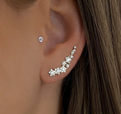 Boucles d'oreilles en Argent 925 plaqué Rhodium assemblées d'Oxyde de zirconium - Maison Di Giorgio