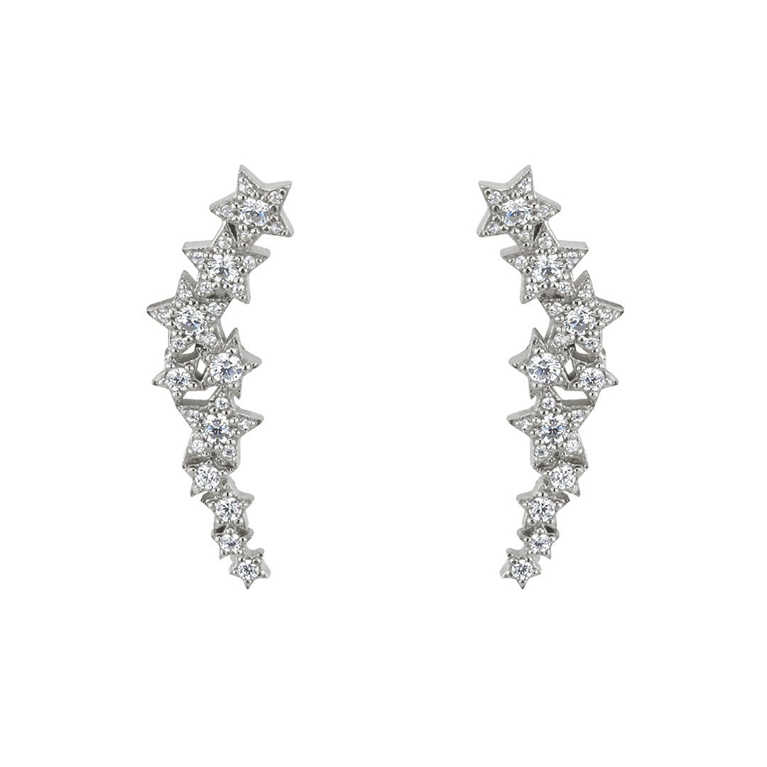 Boucles d'oreilles en Argent 925 plaqué Rhodium assemblées d'Oxyde de zirconium - Maison Di Giorgio