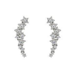 Boucles d'oreilles en Argent 925 plaqué Rhodium assemblées d'Oxyde de zirconium - Maison Di Giorgio
