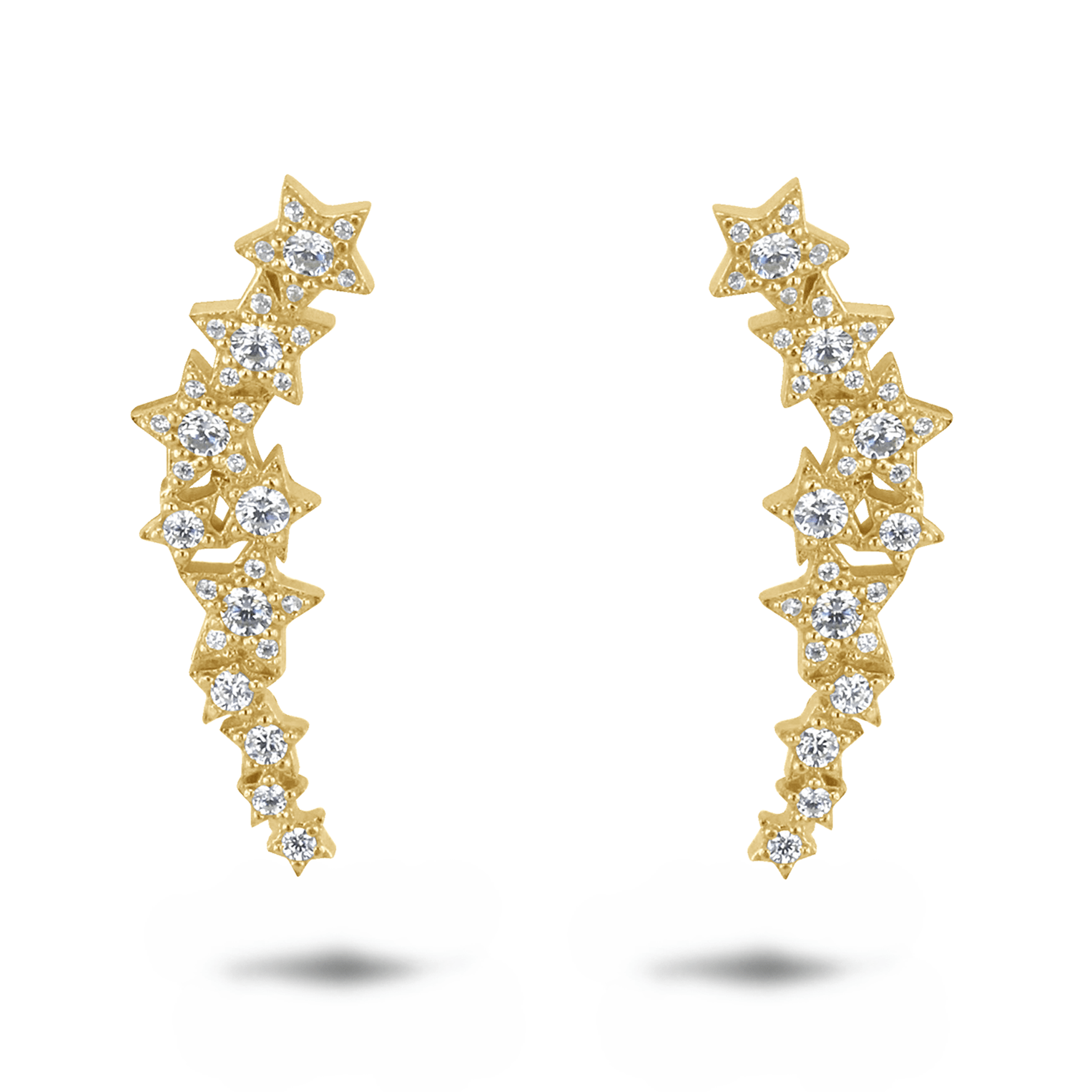 Boucles d'oreilles en Argent 925 doré Or jaune 18k assemblées d'oxyde de zirconium - Maison Di Giorgio