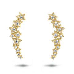 Boucles d'oreilles en Argent 925 doré Or jaune 18k assemblées d'oxyde de zirconium - Maison Di Giorgio