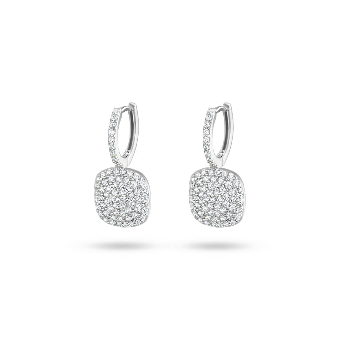 Boucles d'oreilles en Argent 925 plaqué Rhodium assemblées d'Oxyde de zirconium - Maison Di Giorgio