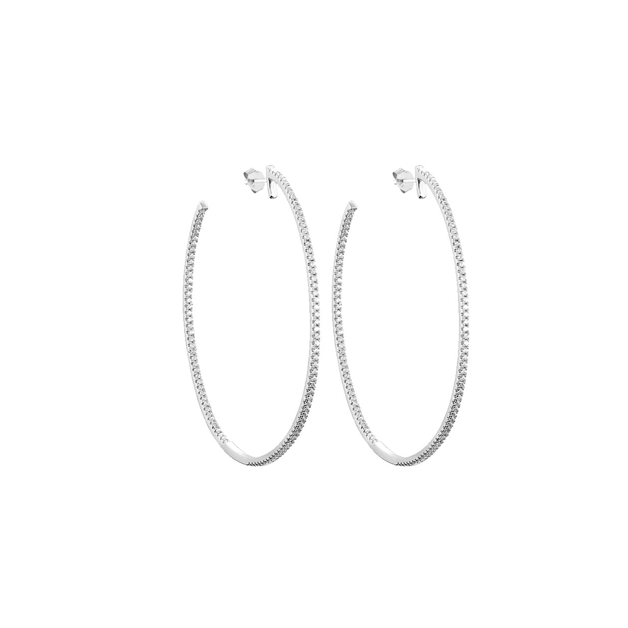 Boucles d'oreilles en Argent 925 plaqué Rhodium assemblées d'Oxyde de zirconium - Maison Di Giorgio