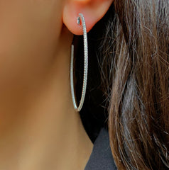 Boucles d'oreilles en Argent 925 plaqué Rhodium assemblées d'Oxyde de zirconium - Maison Di Giorgio