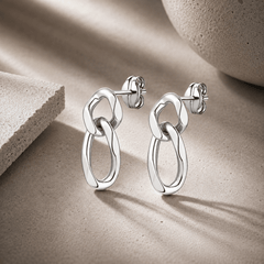 Boucles d'oreilles en Argent 925 plaqué Rhodium - Maison Di Giorgio