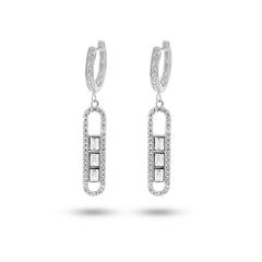Boucles d'oreilles en Argent 925 assemblées d'Oxyde de zirconium blanc - Maison Di Giorgio