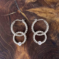 Boucles d'oreilles en Argent 925 assemblées d'Oxyde de zirconium - Maison Di Giorgio
