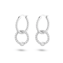 Boucles d'oreilles en Argent 925 assemblées d'Oxyde de zirconium - Maison Di Giorgio