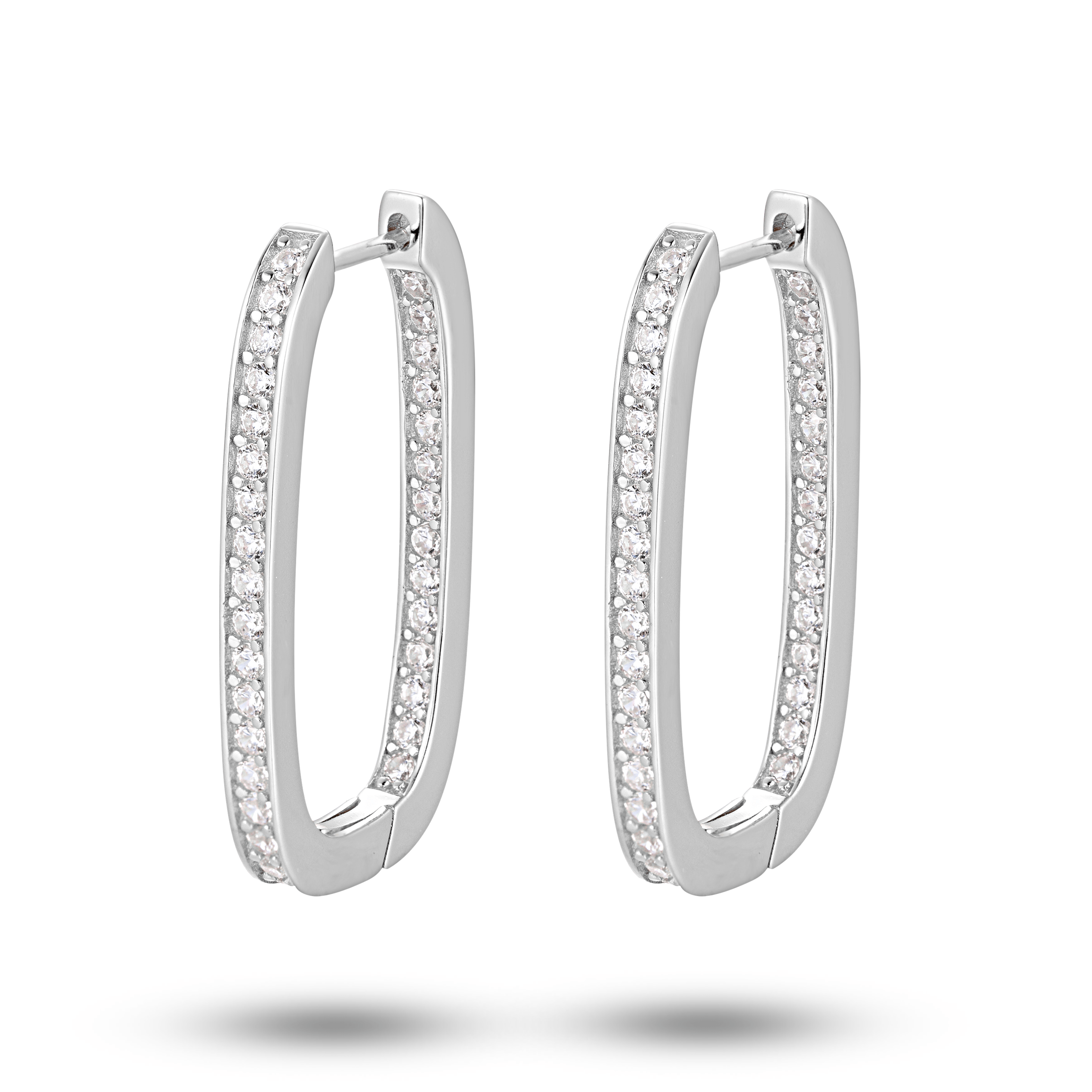Boucles d'oreilles en Argent 925 plaqué Rhodium assemblées d'Oxyde de zirconium - Maison Di Giorgio