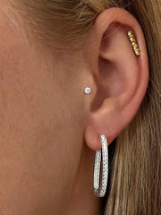 Boucles d'oreilles en Argent 925 plaqué Rhodium assemblées d'Oxyde de zirconium - Maison Di Giorgio