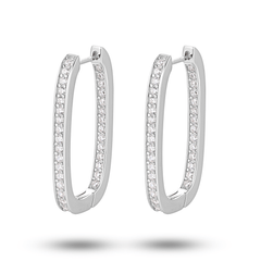 Boucles d'oreilles en Argent 925 plaqué Rhodium assemblées d'Oxyde de zirconium - Maison Di Giorgio