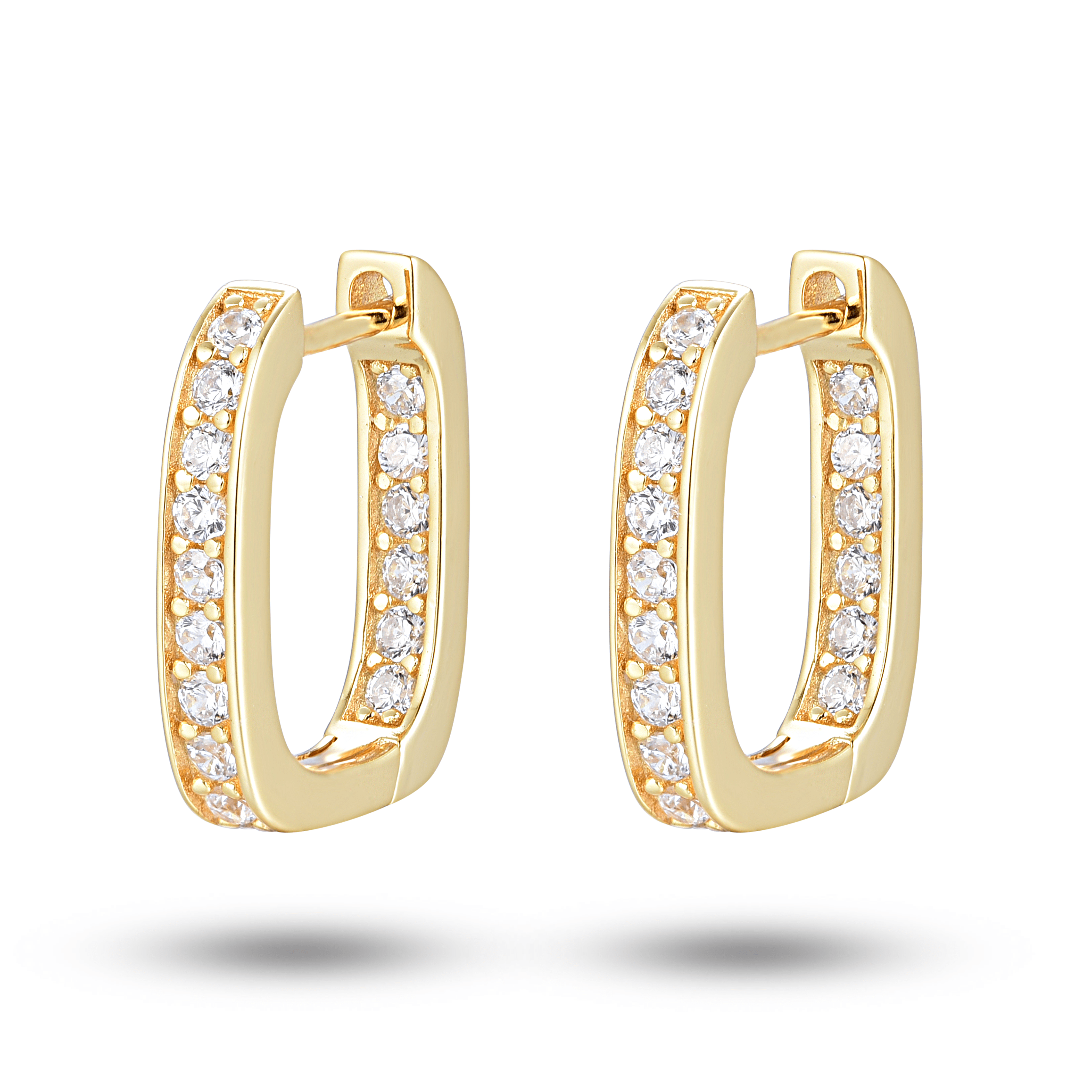 Boucles d'oreilles en Argent 925 doré Or jaune 18k assemblées d'Oxyde de zirconium - Maison Di Giorgio