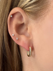 Boucles d'oreilles en Argent 925 doré Or jaune 18k assemblées d'Oxyde de zirconium - Maison Di Giorgio