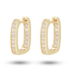 Boucles d'oreilles en Argent 925 doré Or jaune 18k assemblées d'Oxyde de zirconium - Maison Di Giorgio