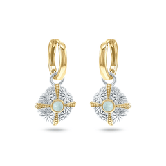 Boucles d'oreilles en Argent 925 partiellement doré Or jaune 18k assemblées de Quartz vert - Maison Di Giorgio