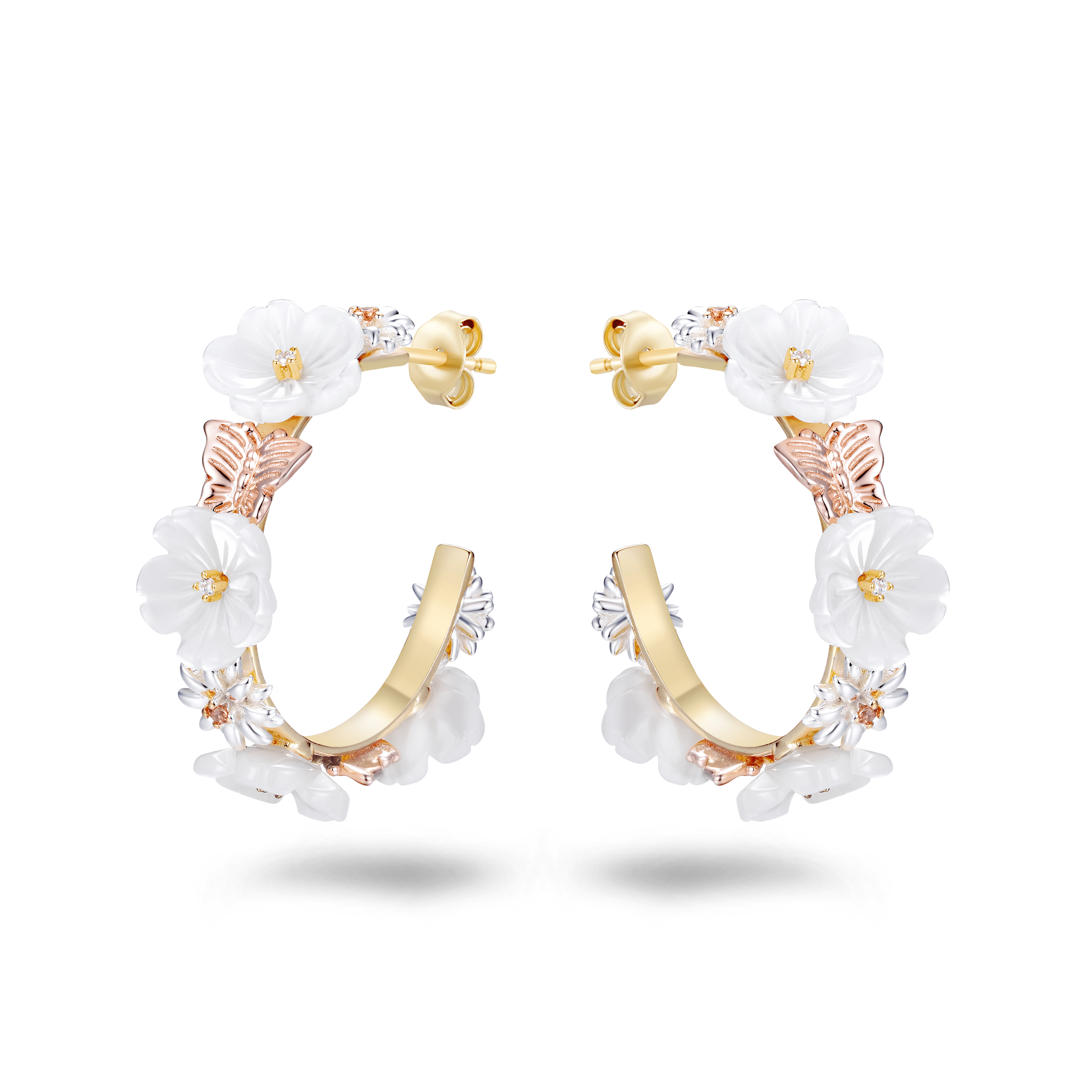 Orecchini Donna In Argento 925 E Oro Placcato – Design Geometrico Moderno Per Look Elegante