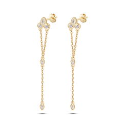 Boucles d'oreilles en Argent 925 doré Or jaune 18k assemblées d'Oxyde de zirconium - Maison Di Giorgio