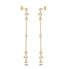 Boucles d'oreilles en Argent 925 doré Or jaune 18k assemblées d'Oxyde de zirconium - Maison Di Giorgio