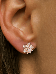 Boucles d'oreilles en Argent 925 doré Or rose 18k assemblée d'Oxyde de zirconium - Maison Di Giorgio