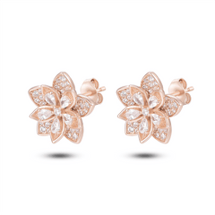 Boucles d'oreilles en Argent 925 doré Or rose 18k assemblée d'Oxyde de zirconium - Maison Di Giorgio