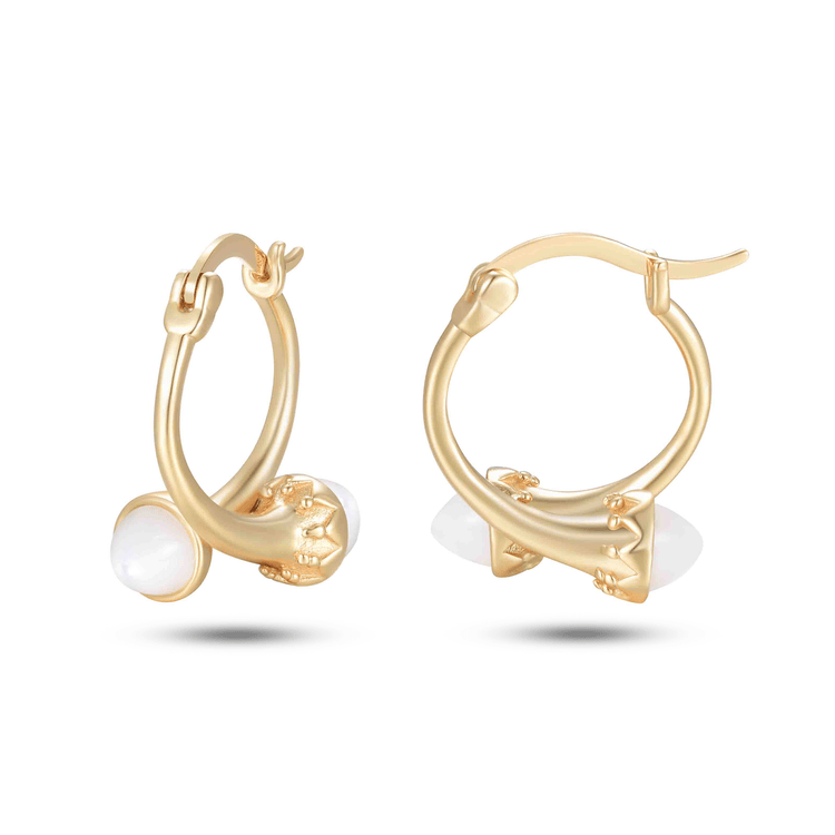 Boucles d'oreilles en Argent 925 doré Or jaune 18k assemblées de Nacre - Maison Di Giorgio