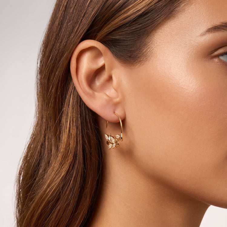 Boucles d'oreilles Gloria - Argent 925 doré Or jaune 18k, Oxyde de zirconium - Maison Di Giorgio