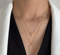 Collier en Argent 925 doré Or jaune 18k assemblé d'Oxyde de zirconium - Maison Di Giorgio