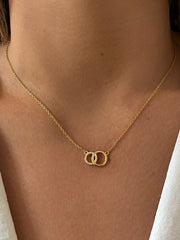 Collier en Argent 925 doré Or jaune 18k assemblé d'Oxyde de zirconium - Maison Di Giorgio