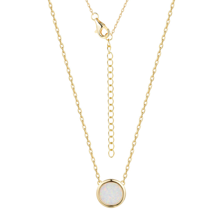 Collier en Argent 925 doré Or jaune 18k assemblé d'Opale - Maison Di Giorgio