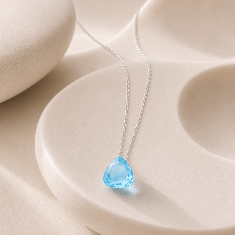 Collier - Argent 925 rhodié, Topaze - Maison Di Giorgio