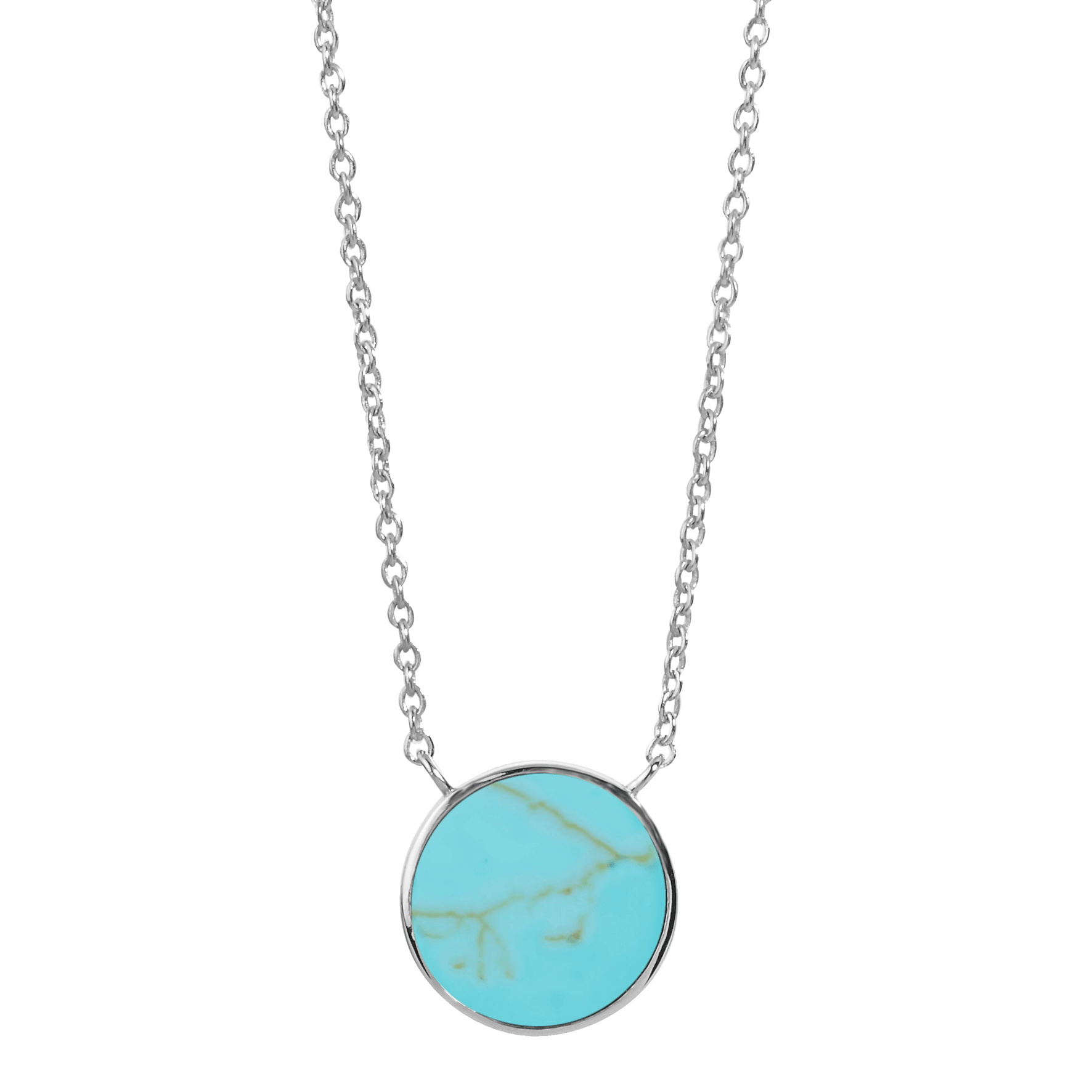 Collier en Argent 925 plaqué Argent assemblé de Turquoise - Maison Di Giorgio