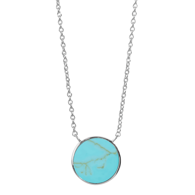 Collier en Argent 925 plaqué Argent assemblé de Turquoise - Maison Di Giorgio