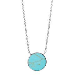 Collier en Argent 925 plaqué Argent assemblé de Turquoise - Maison Di Giorgio
