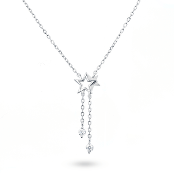 Collier en Argent 925 plaqué Rhodium assemblé d'Oxyde de zirconium - Maison Di Giorgio