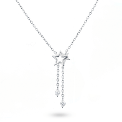 Collier en Argent 925 plaqué Rhodium assemblé d'Oxyde de zirconium - Maison Di Giorgio