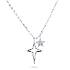 Collier en Argent 925 plaqué Rhodium assemblé d'Oxyde de zirconium blanc - Maison Di Giorgio