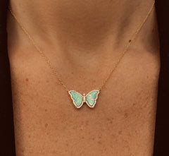 Collier en Argent 925 doré Or jaune 18k assemblé d'Opale et d'Oxyde de zirconium - Maison Di Giorgio