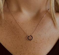Collier en Argent 925 doré Or rose 18k assemblé d'Oxyde de zirconium noir - Maison Di Giorgio