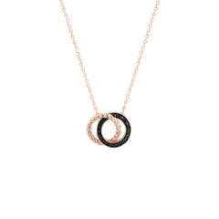 Collier en Argent 925 doré Or rose 18k assemblé d'Oxyde de zirconium noir - Maison Di Giorgio