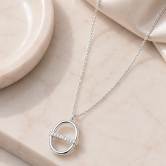 Collier Argenté assemblé d'Oxyde de zirconium