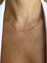 Collier en Argent 925 doré Or jaune 18k assemblé d'Oxyde de zirconium blanc - Maison Di Giorgio