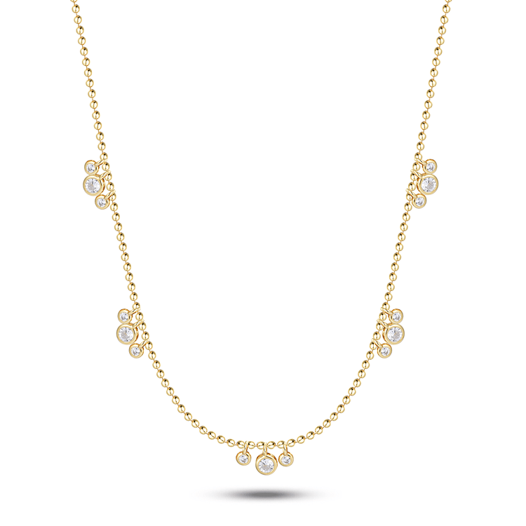 Collier en Argent 925 doré Or jaune 18k assemblé d'Oxyde de zirconium blanc - Maison Di Giorgio
