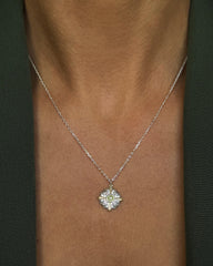 Collier en Argent 925 partiellement doré Or jaune 18k assemblé de Quartz vert clair - Maison Di Giorgio