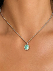 Collier en Argent 925 partiellement doré Or jaune 18k assemblé d'Amazonite - Maison Di Giorgio