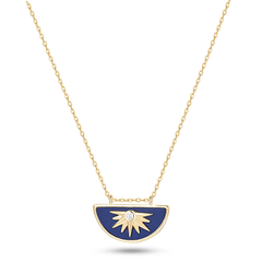 Collier en Argent 925 doré Or jaune 18k assemblé de Lapis - lazuli - Maison Di Giorgio