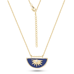 Collier en Argent 925 doré Or jaune 18k assemblé de Lapis - lazuli - Maison Di Giorgio