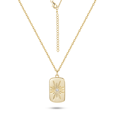 Collier en Argent 925 doré Or jaune 18k assemblé d'Oxyde de zirconium - Maison Di Giorgio