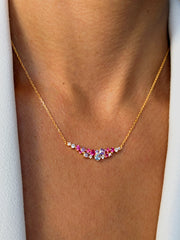 Collier en Argent 925 doré Or jaune 18k assemblé d'Oxyde de zirconium - Maison Di Giorgio