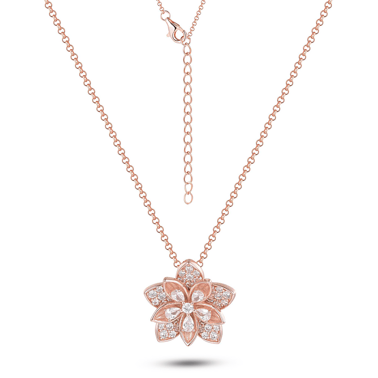 Collier en Argent 925 doré Or rose 18k assemblée d'Oxyde de zirconium - Maison Di Giorgio
