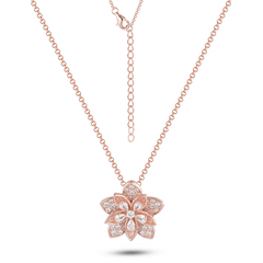 Collier en Argent 925 doré Or rose 18k assemblée d'Oxyde de zirconium - Maison Di Giorgio